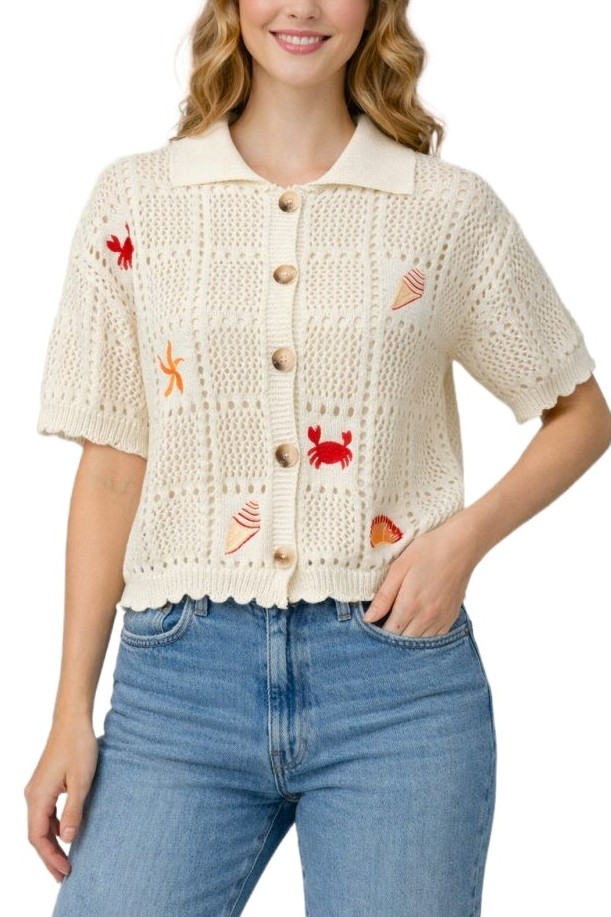 Nautical Button-up Cardigan