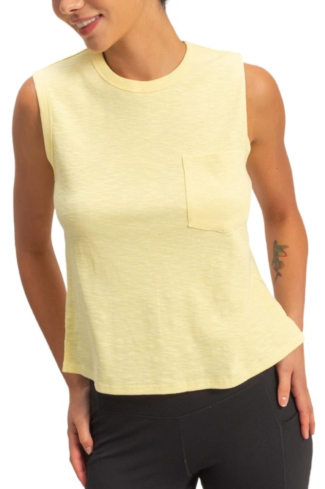 Sleeveless Cotton Top With Pocket