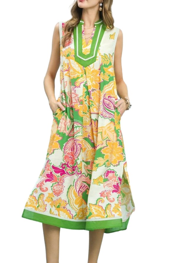 Floral Sleeveless Midi Dress