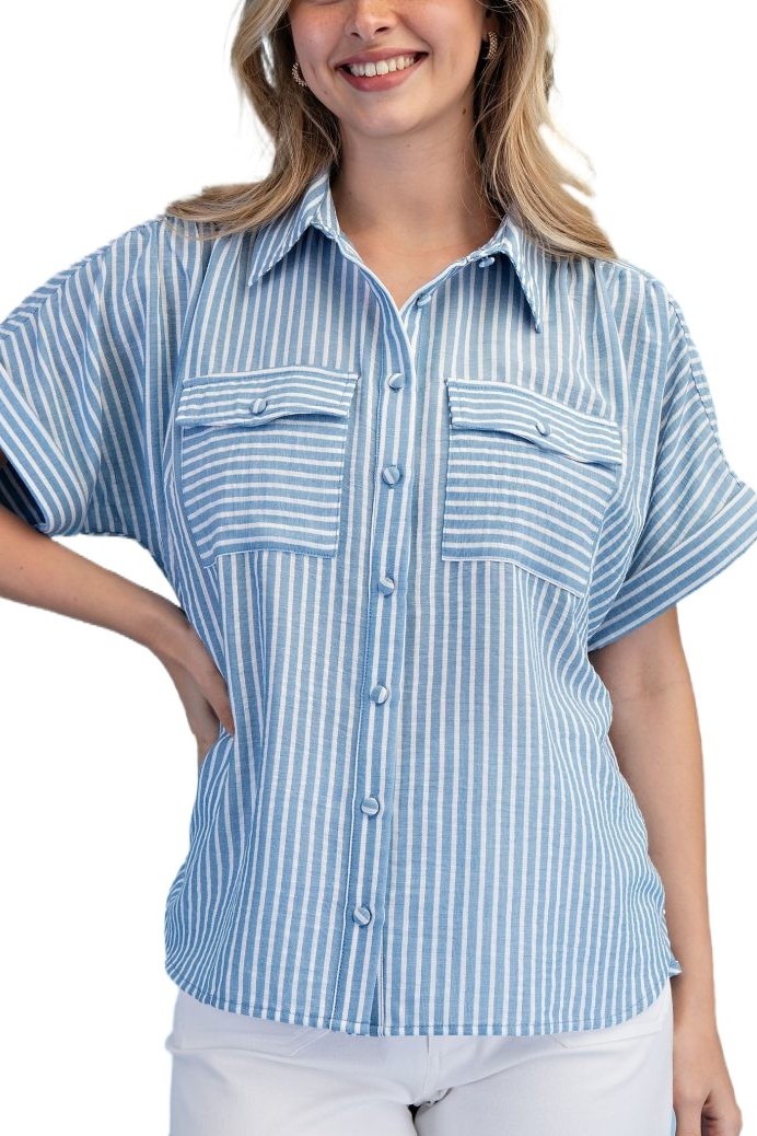 Striped Hi-lo Button Down Shirt