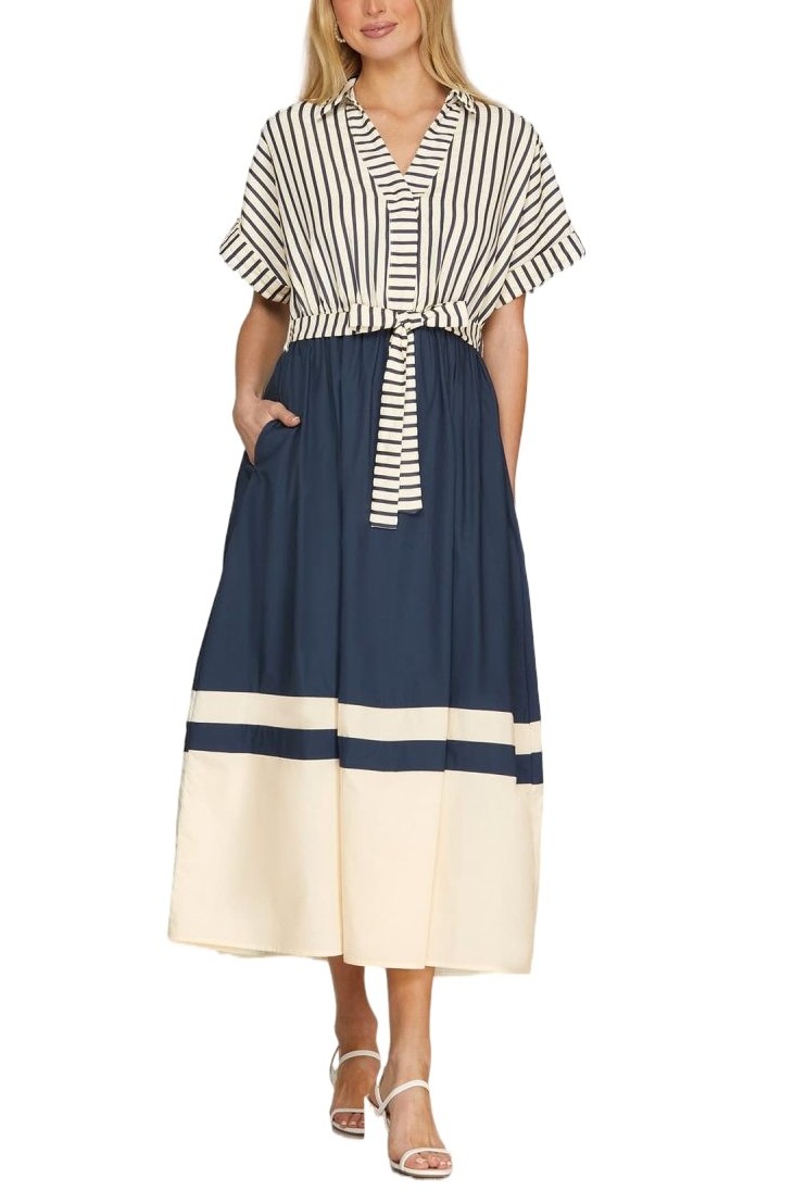 Color Block Midi Dress