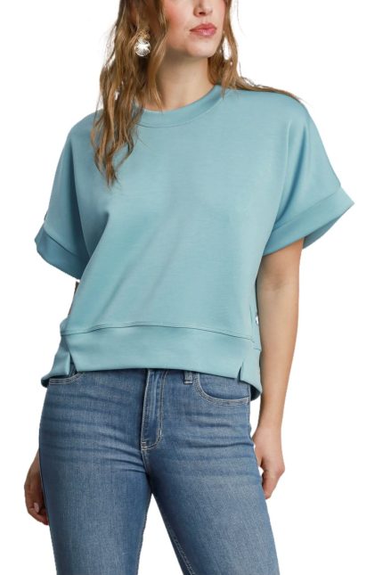 Solid Cupro Blend Dolman Top