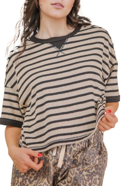 Oversized Stripe Casual Comfy Knit Top