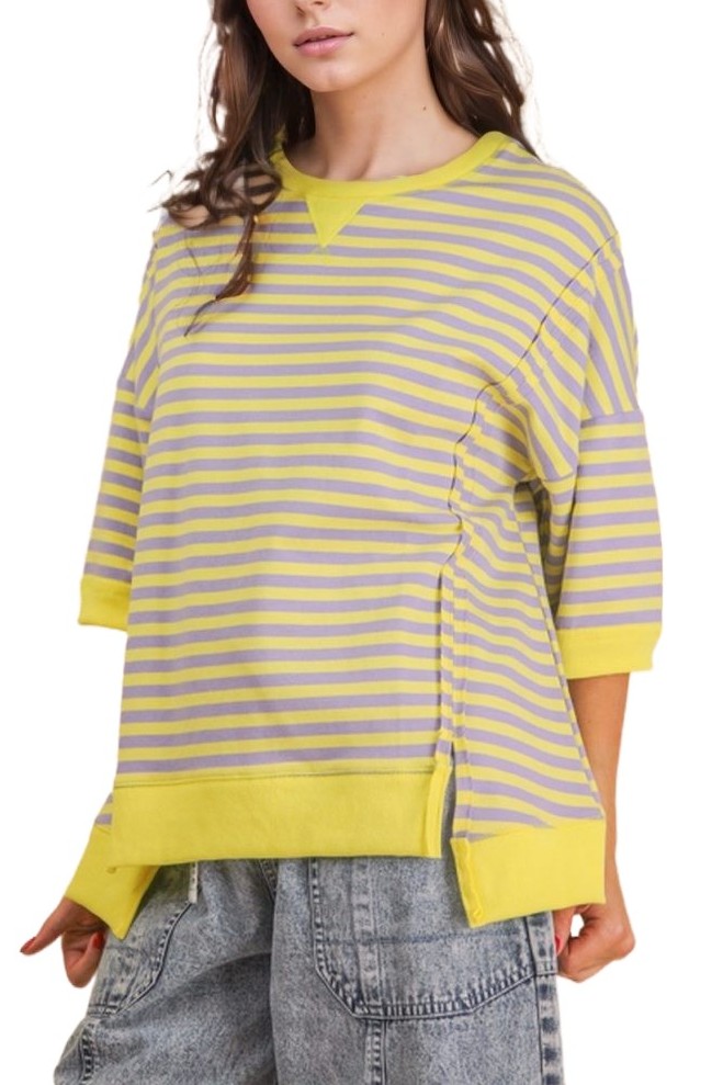 Oversized Stripe Casual Knit Top
