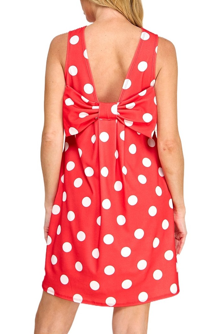 Polka Dot Sleeveless Shift Dress