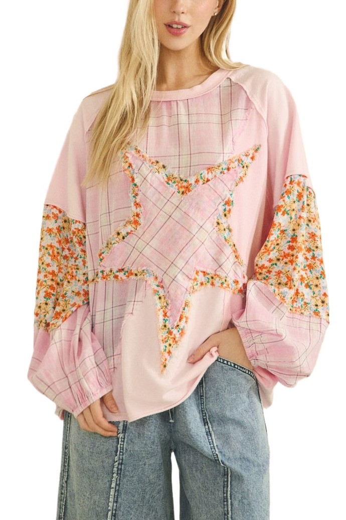 Happy Star Patch Top