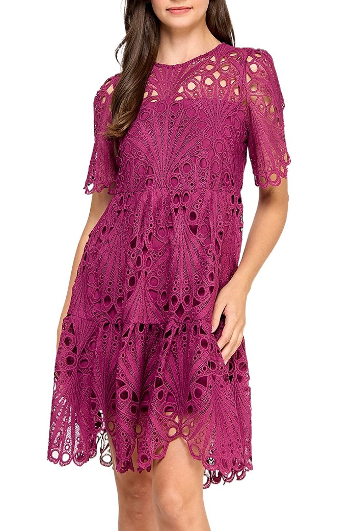 Crochet Lace Tiered Dress