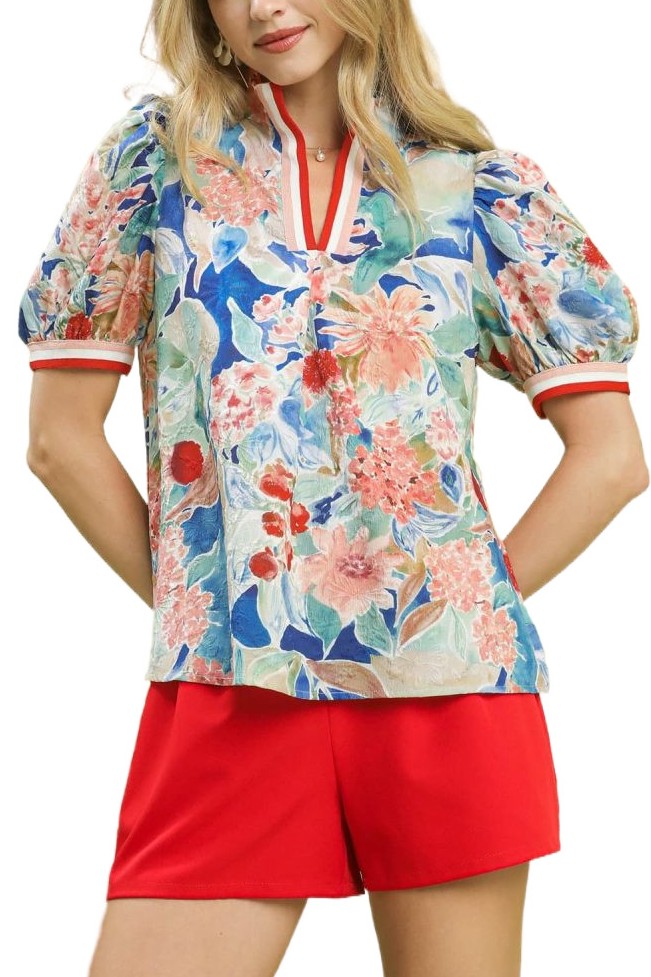 Jacquard Bloomscape Print Top