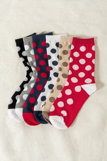 Polka Dot Socks, 3 Pairs In 1 Pack