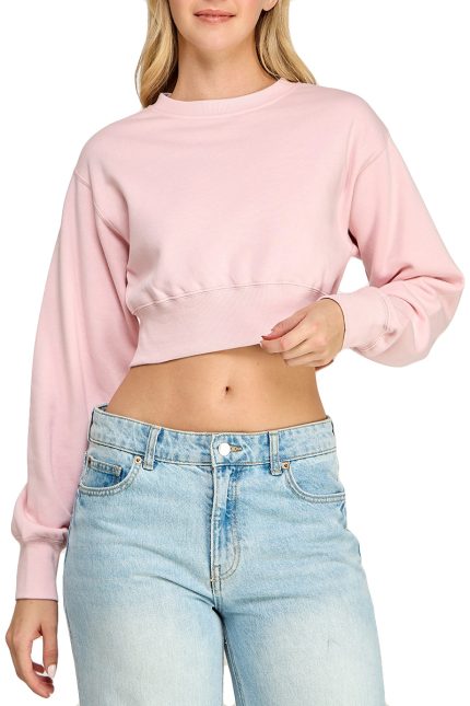 Basic Fleece Cropped Sweatshirts