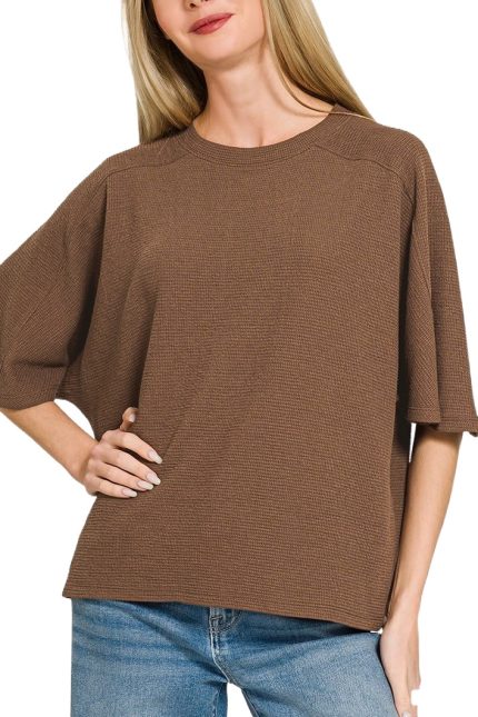 Plus Double Knit Short Sleeve Top
