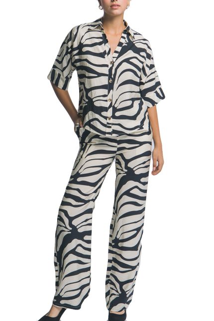 Satin Zebra Print Matching Set