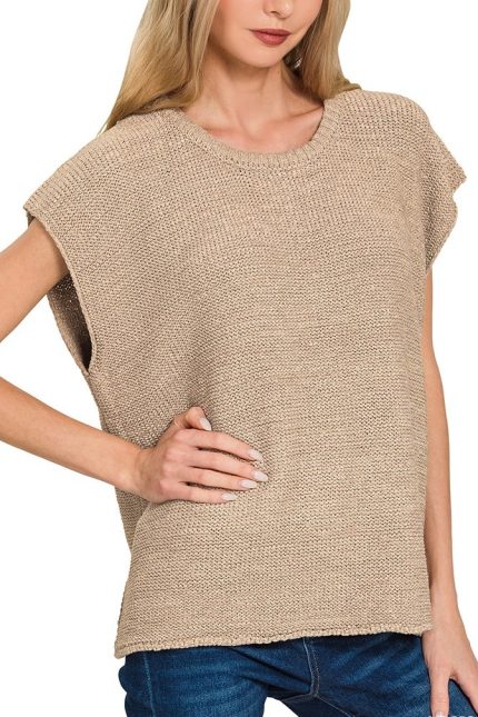 Oversized Crew Neck Sweater Vest