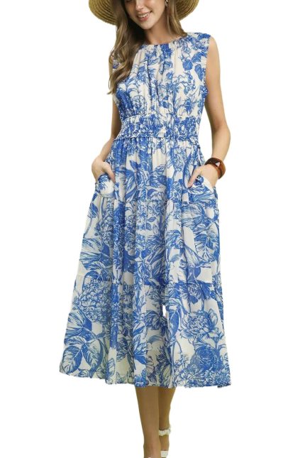 Toile Print Midi Dress