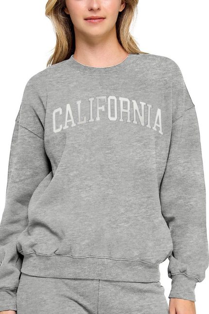 Basic Fleece Sweatshirt With California Emb