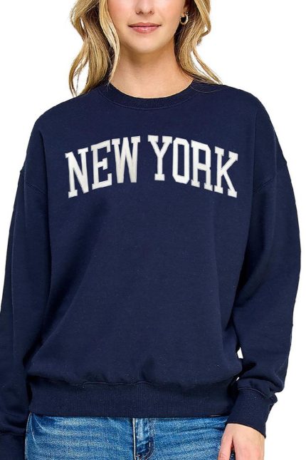 Basic Fleece Sweatshirt With New York Emb