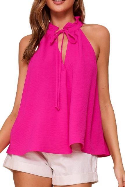 Ruffle Neck Tie Brooklyn Airflow Top