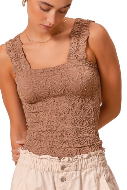 Floral Jacquard Seamless Tank Top