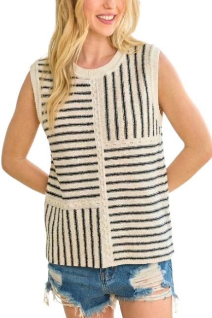 Canyon Roads Mixed Stripe Knit Tank