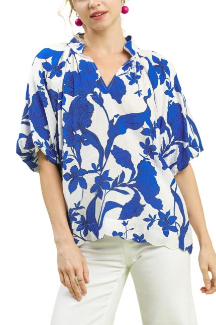 Floral Print V-neck Top