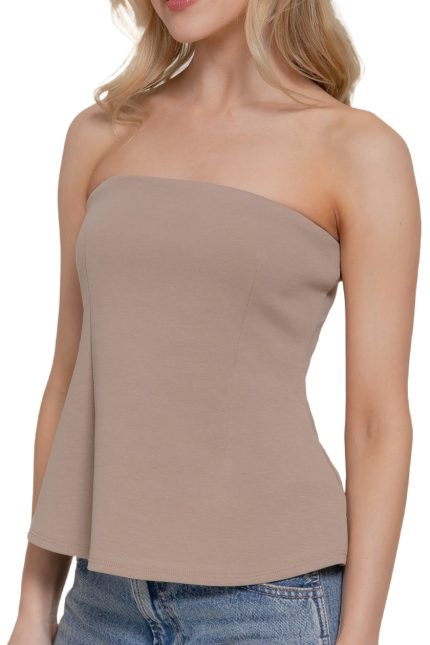 Peplum Soft Knit Jersey Tube Top
