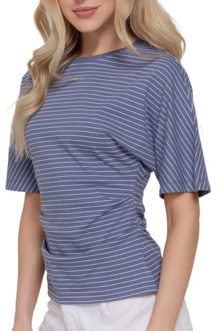 Dolman Slv Defined Silhouette Stripe Knit Top