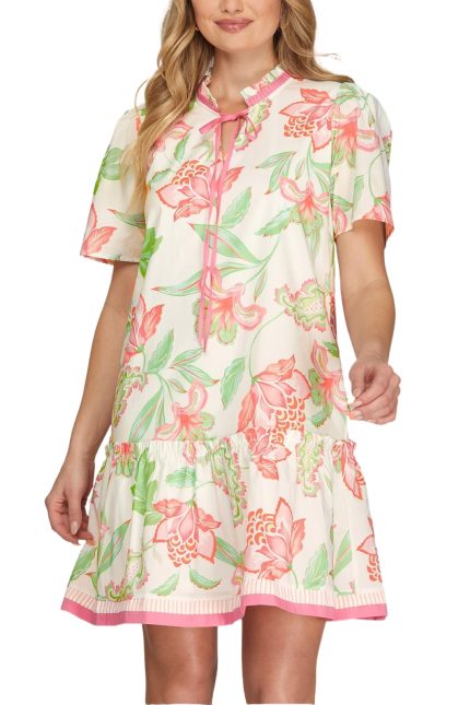 Woven Print Mini Dress