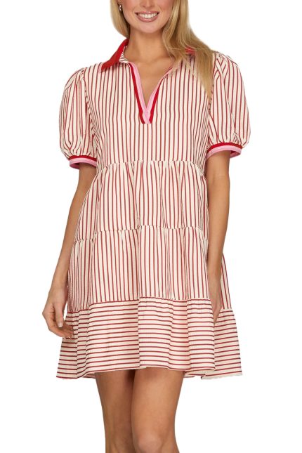 Stripe Tired Mini Dress
