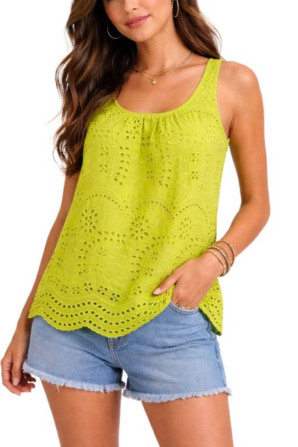 Eyelet Woven Tank Top