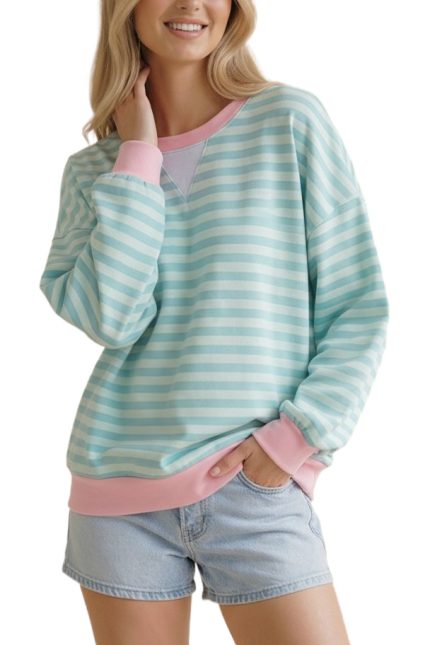 Crew Loose Fit French Terry Pullover Top