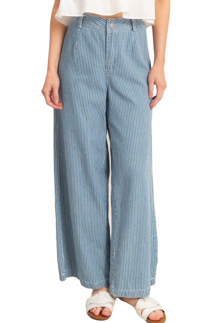 Pinstripe Zipper Front Pants