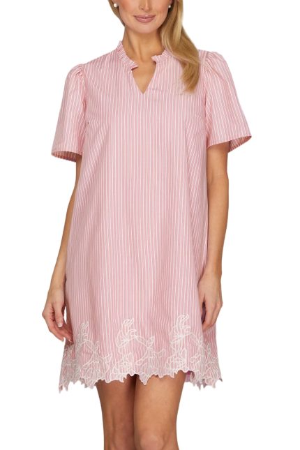 Embroidered Hem Mini Dress