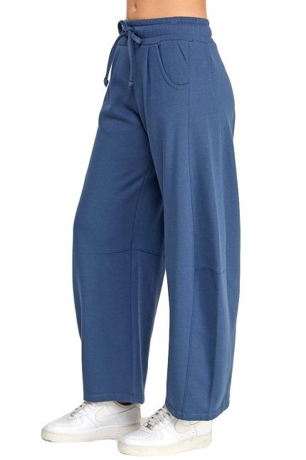Fleece Baggy Barrel Leg Fit Mid Rise Sweatpants