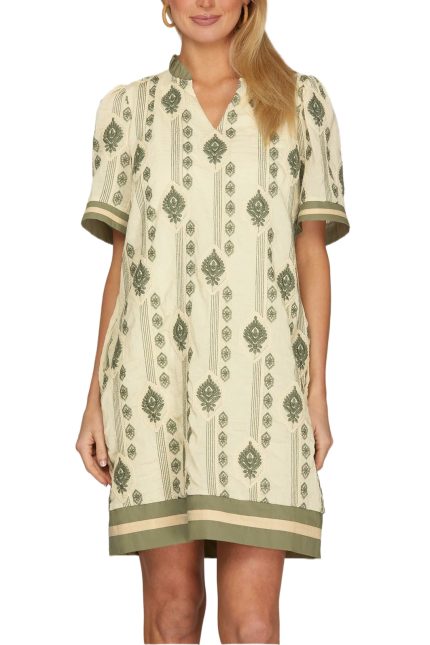 Embroidered Mini Dress