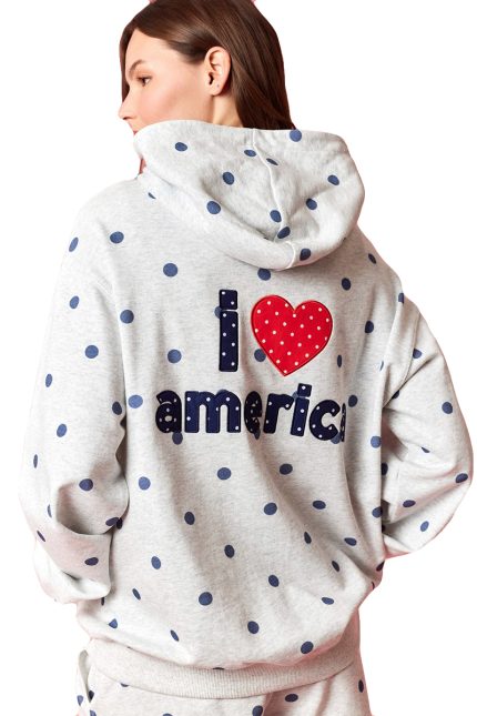 I Love America Pin Dot Polka Dot Hoodie