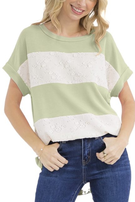 Lace Detail Short Sleeve Top