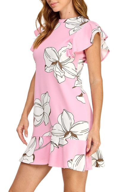 Floral Print Ruffle Dress