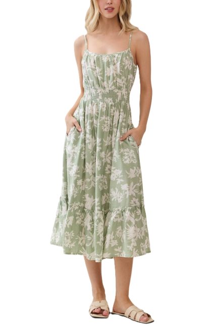 Smocked Waist Tiered Maxi Dress