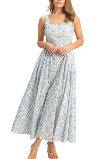 Floral Print Empire Waist Dress