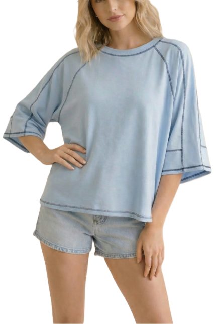 Oversized Exposed Stitch Detail Top