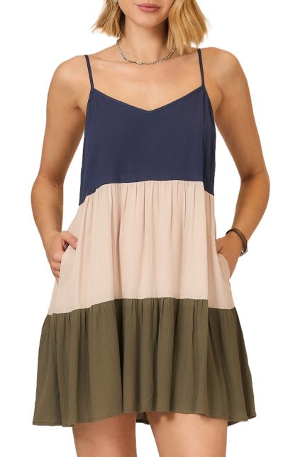 Color Block Tiered Sleeveless Mini Dress