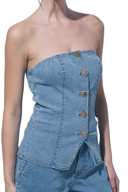 Denim Bustier Top