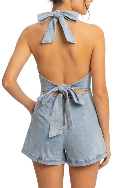 Denim Halter Romper