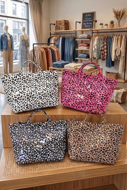 Leopard Print Pvc The Tote Bag