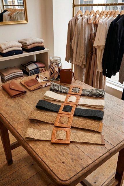 Bohemian Straw Square Pin Buckle Belt