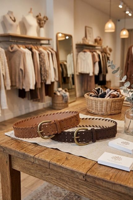 Vintage Braided Brass Pin Buckle Belt