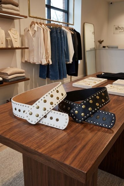 Wide Studded Fashion Belt