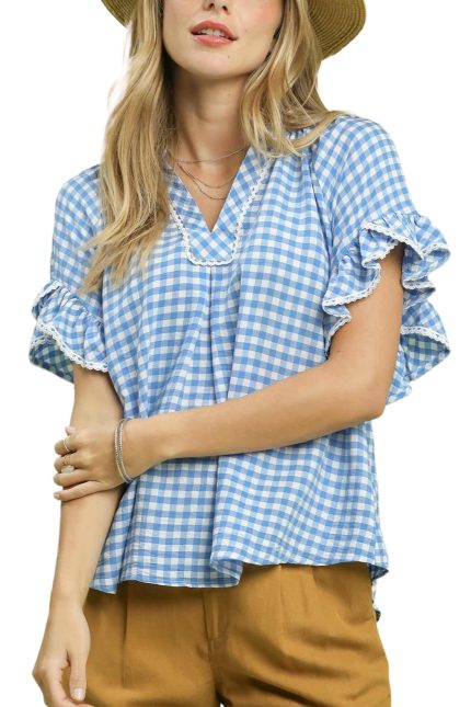 Gingham Ruffle Top