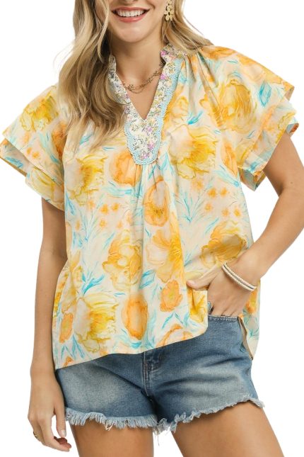 Mix Floral Print Top