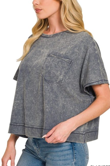 Acid Washed Oversized Top
